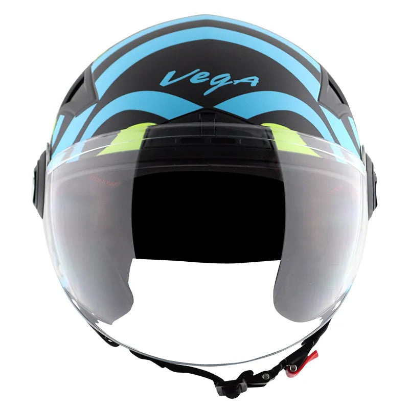 VEGA Blaze Dx Bz1 Dull Black Neon Yellow Half Face Helmet