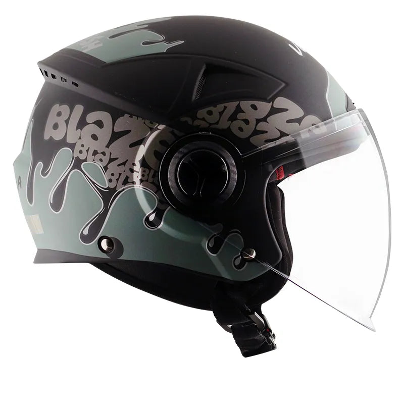 VEGA Blaze Dx Bz2 Dull Black Grey Half Face Helmet