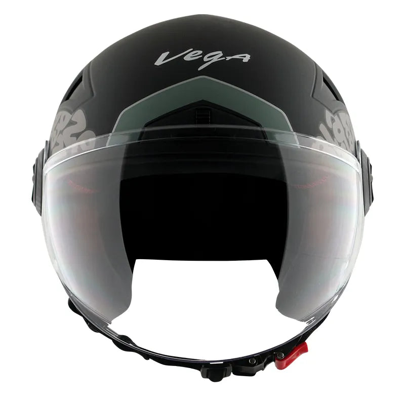 VEGA Blaze Dx Bz2 Dull Black Grey Half Face Helmet