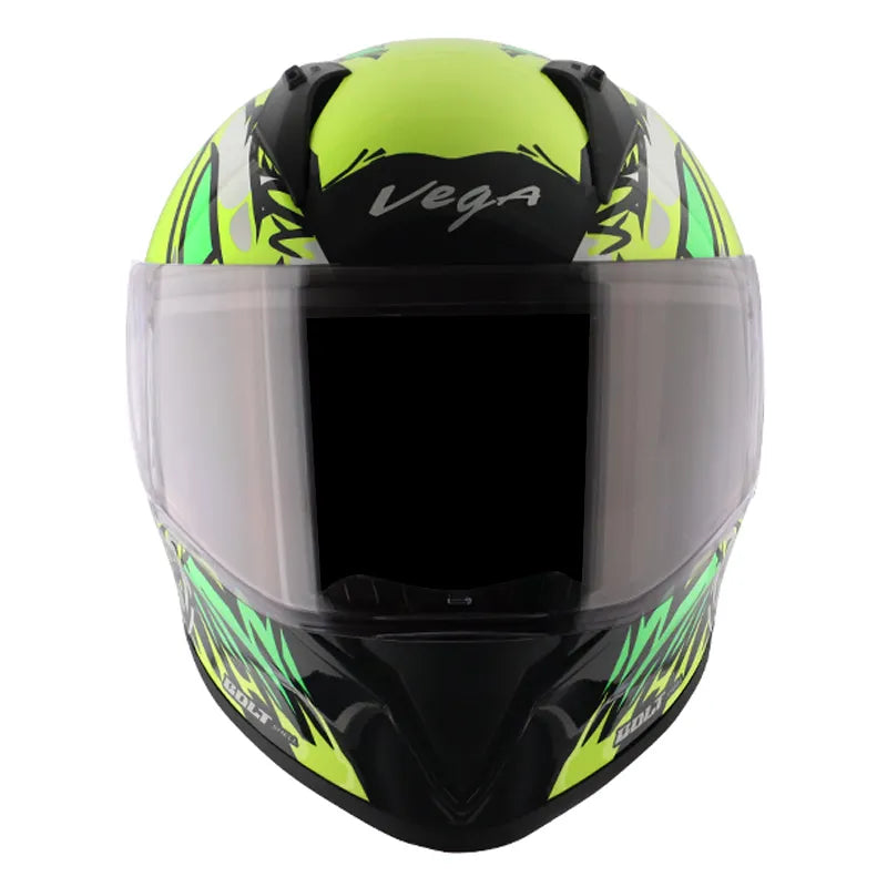 VEGA Bolt Bunny Black Neon Yellow Full Face Helmet