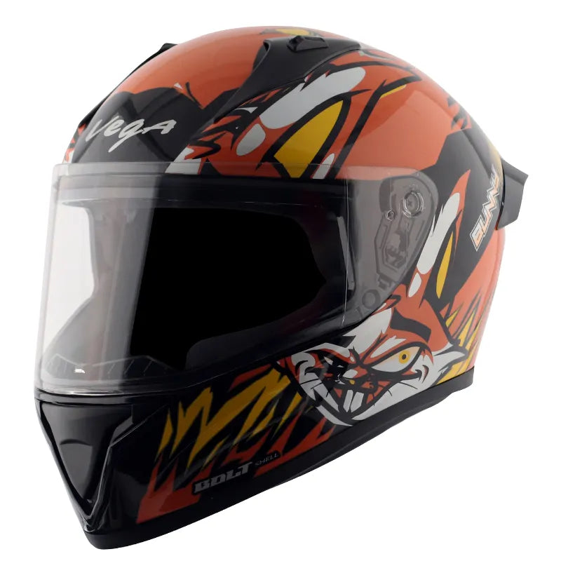 VEGA Bolt Bunny Black Orange Full Face Helmet