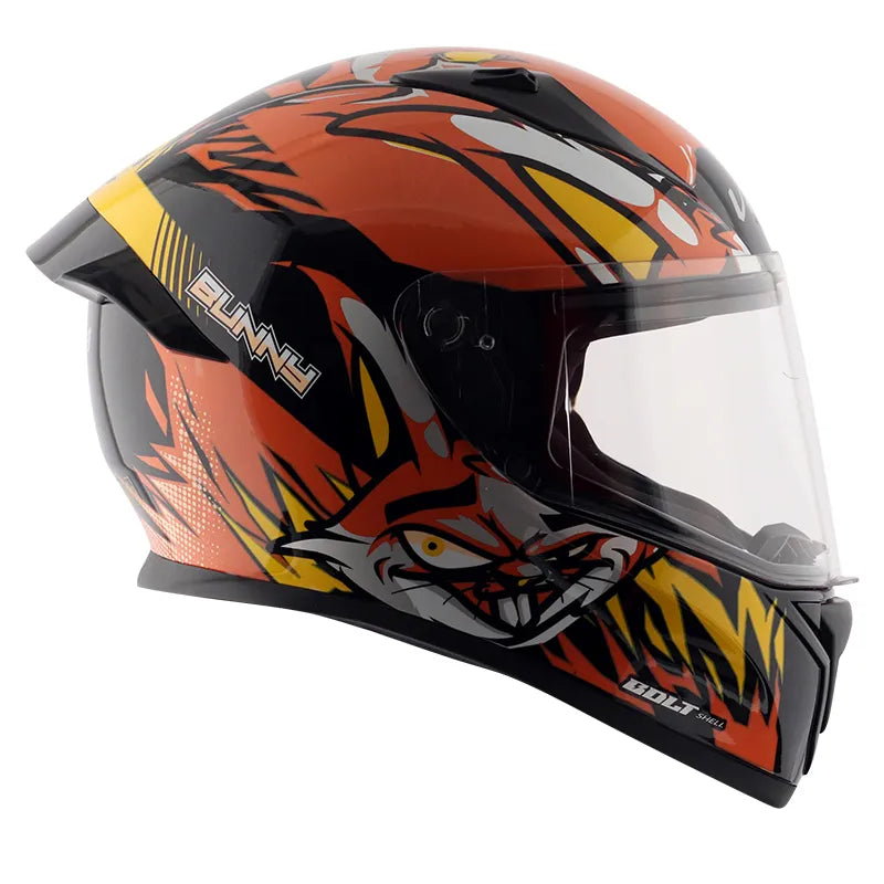 VEGA Bolt Bunny Black Orange Full Face Helmet