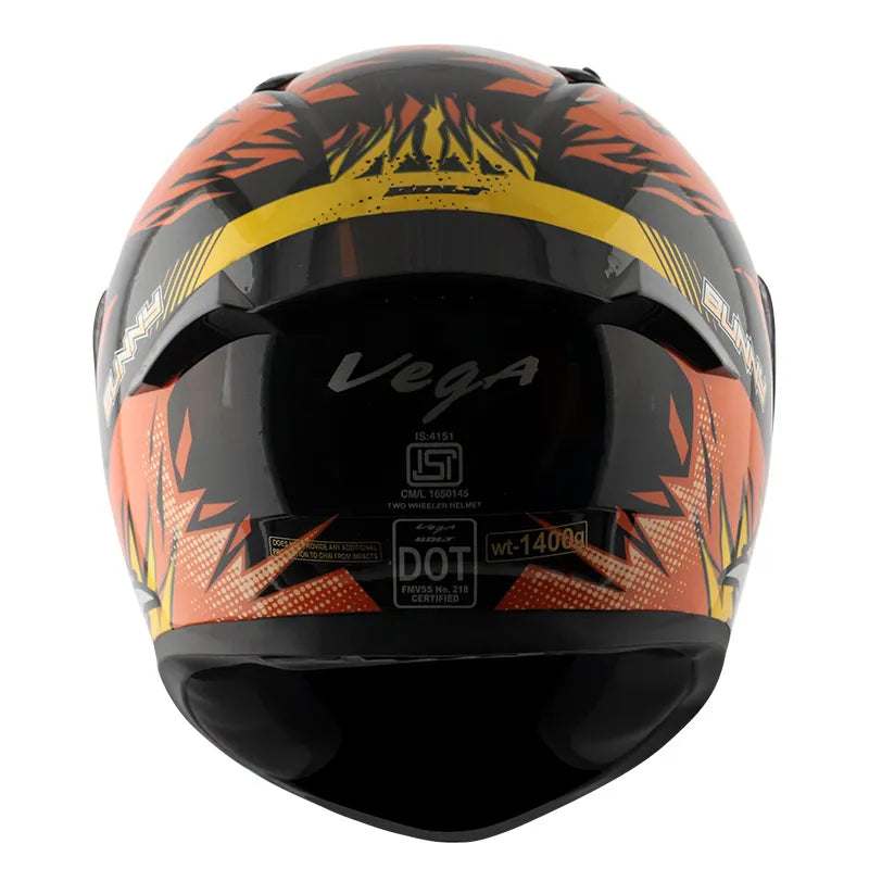 VEGA Bolt Bunny Black Orange Full Face Helmet