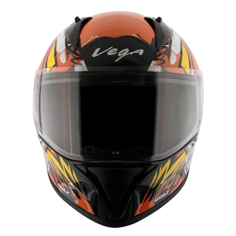 VEGA Bolt Bunny Black Orange Full Face Helmet