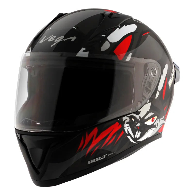VEGA Bolt Bunny Black Red Full Face Helmet