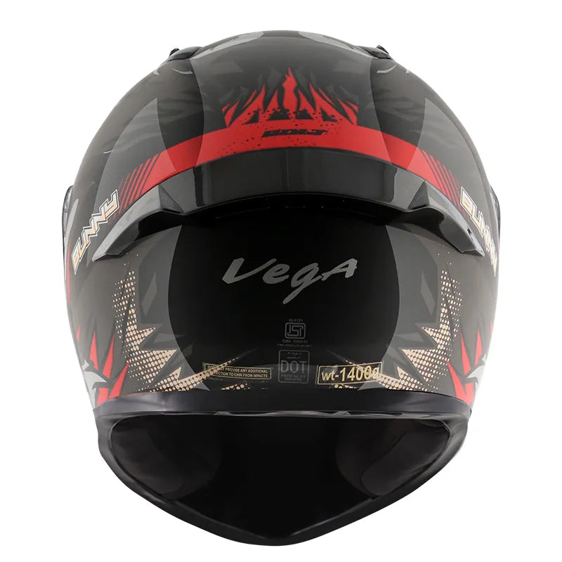 VEGA Bolt Bunny Black Red Full Face Helmet