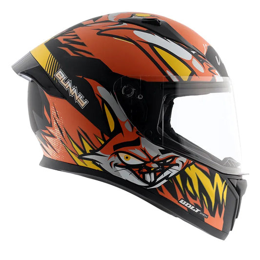 VEGA Bolt Bunny Dull Black Orange Full Face Helmet