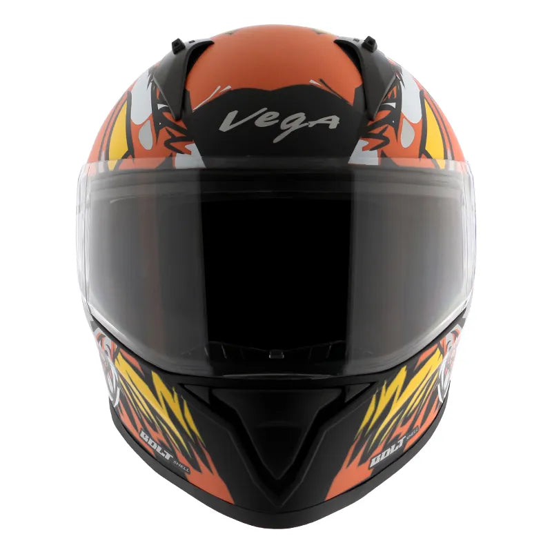 VEGA Bolt Bunny Dull Black Orange Full Face Helmet