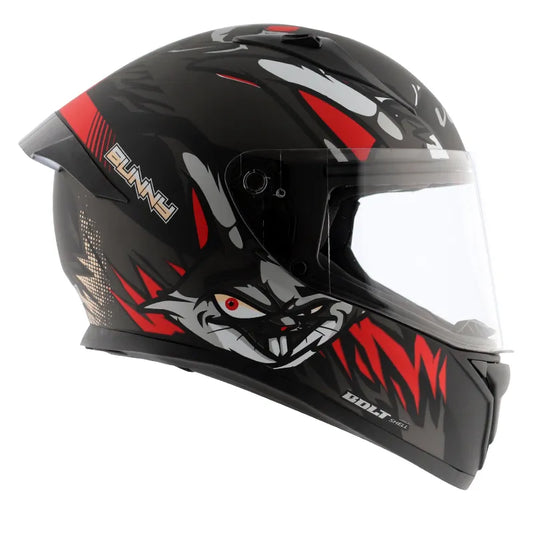 VEGA Bolt Bunny Dull Black Red Full Face Helmet