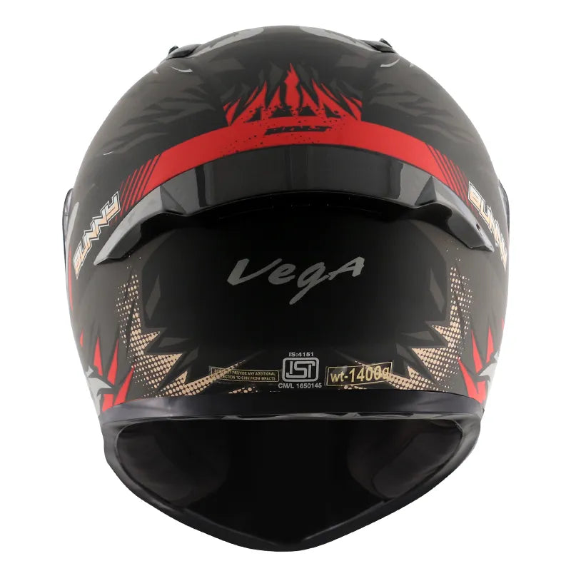 VEGA Bolt Bunny Dull Black Red Full Face Helmet