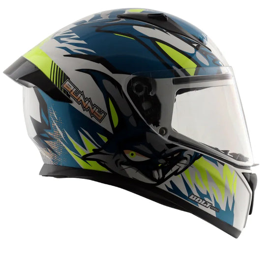 VEGA Bolt Bunny White Blue Full Face Helmet