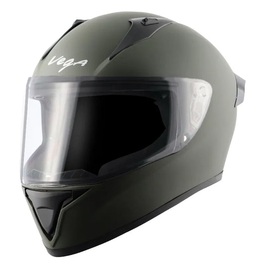 VEGA Bolt Dull Battle Green Full Face Helmet