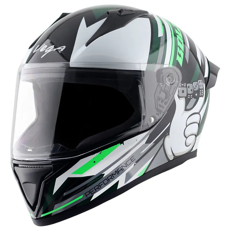 VEGA Bolt Dx Dice Black White Full Face Helmet