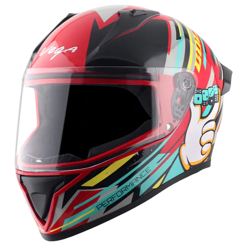 VEGA Bolt Dx Dice Red Black Full Face Helmet