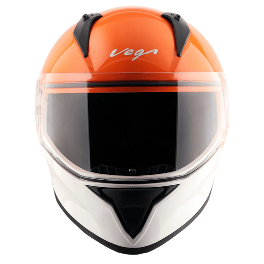 VEGA Bolt Dx Dual White Orange Full Face Helmet