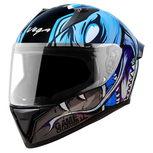 VEGA Bolt Dx Game Changer Black Blue Full Face Helmet