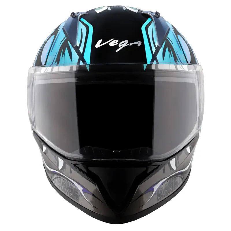 VEGA Bolt Dx Game Changer Black Blue Full Face Helmet