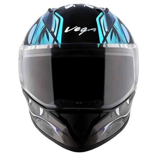 VEGA Bolt Dx Game Changer Black Blue Full Face Helmet