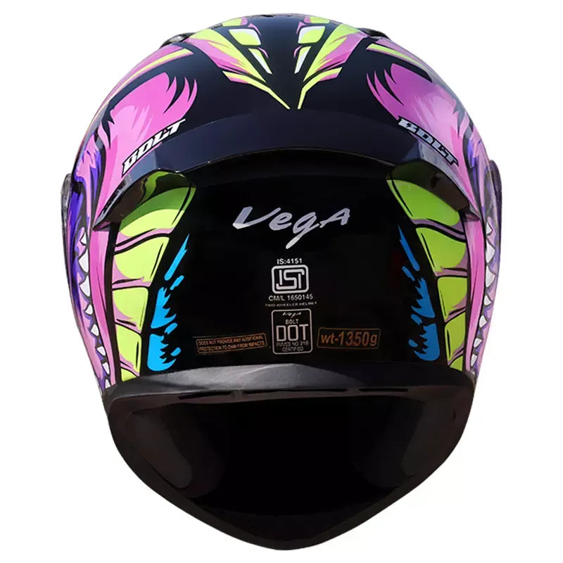 VEGA Bolt Dx Game Changer Black Pink Full Face Helmet