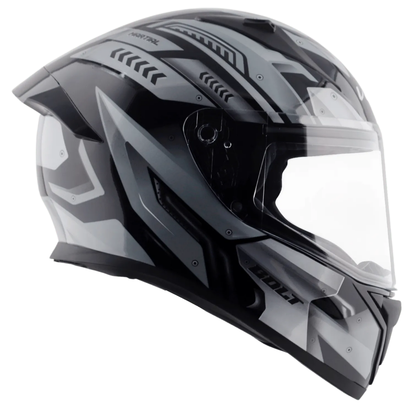 VEGA Bolt Dx Martial Black Grey Full Face Helmet