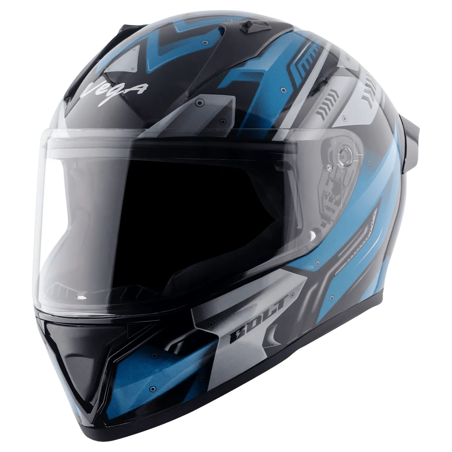 VEGA Bolt Dx Martial Black M Blue Full Face Helmet