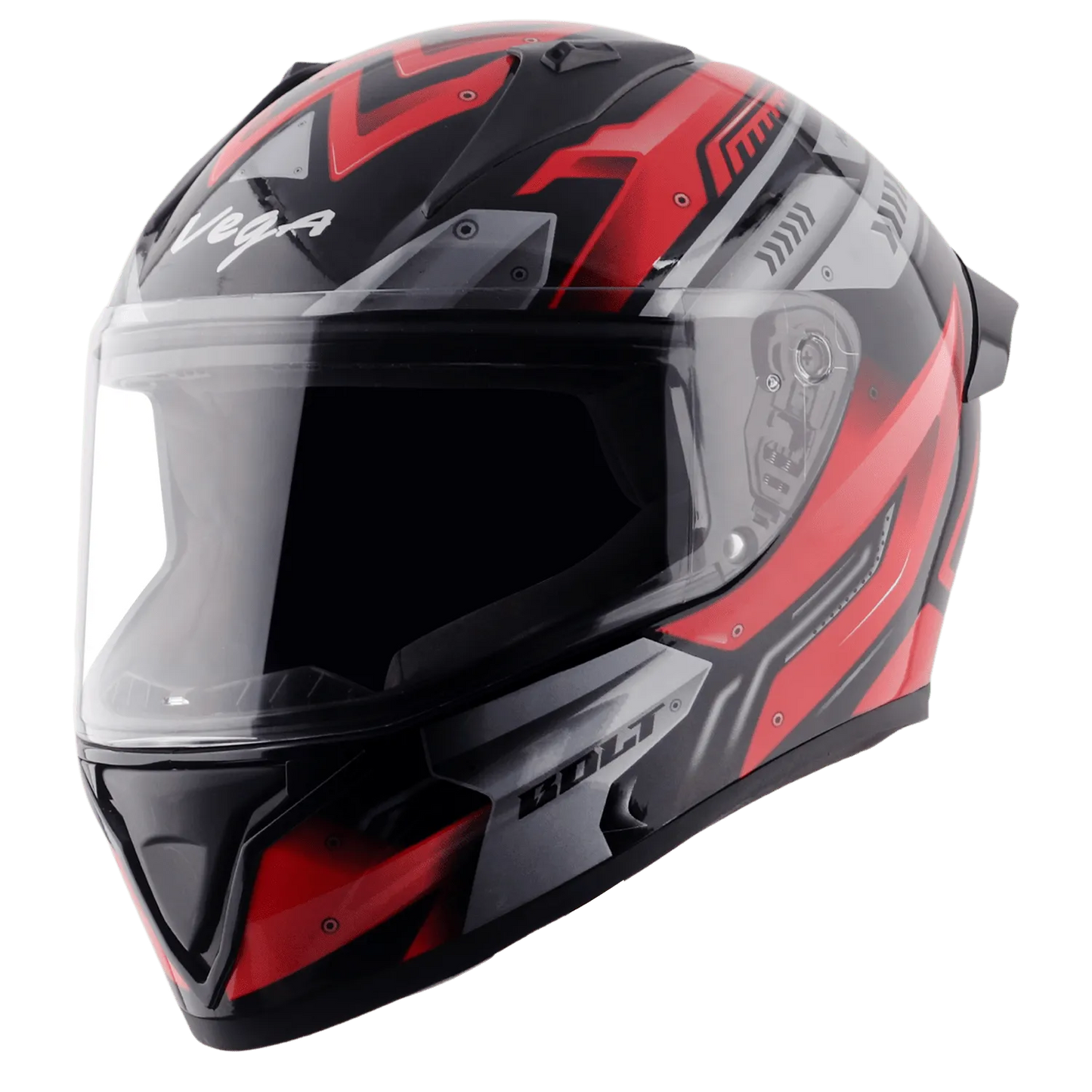 VEGA Bolt Dx Martial Black Red Full Face Helmet