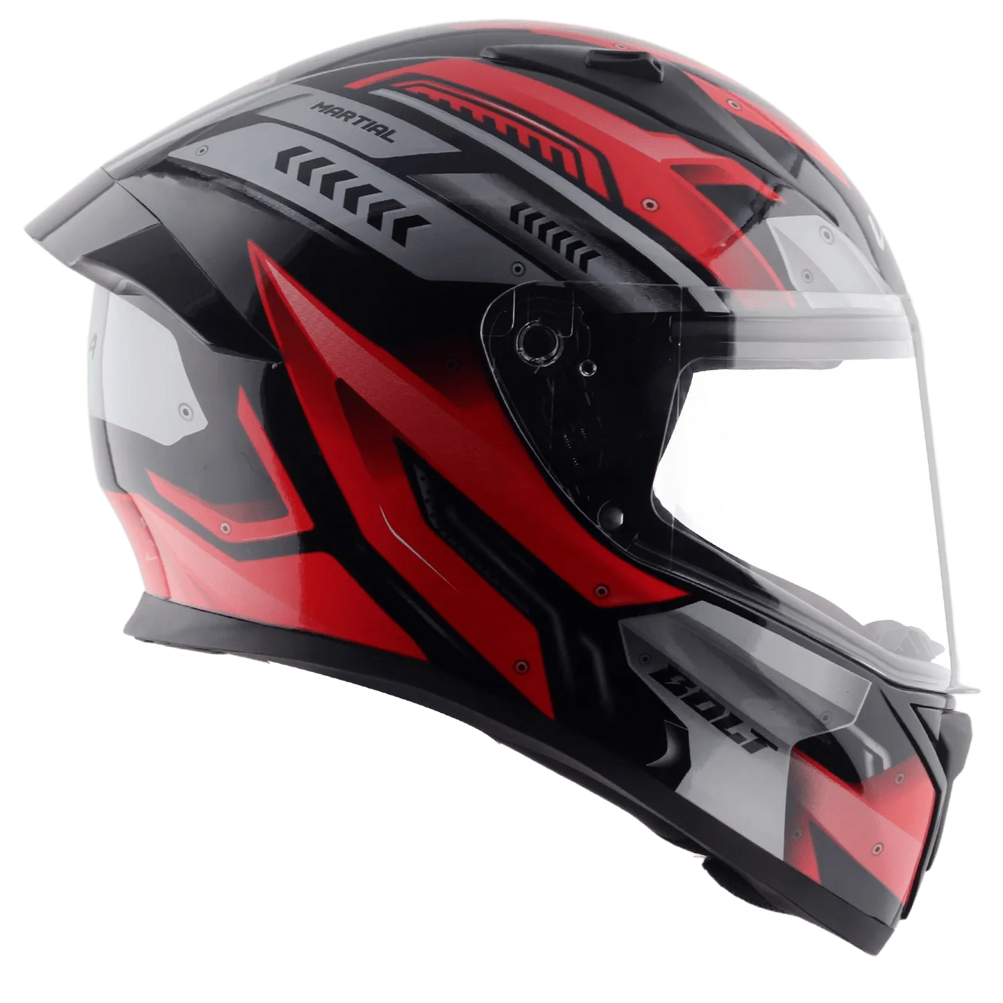 VEGA Bolt Dx Martial Black Red Full Face Helmet