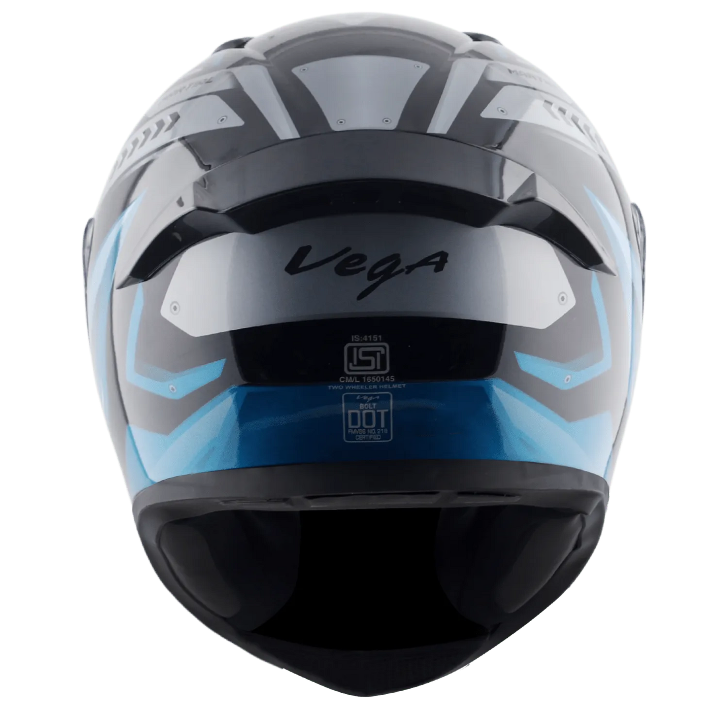 VEGA Bolt Dx Martial Dull Black M Blue Full Face Helmet