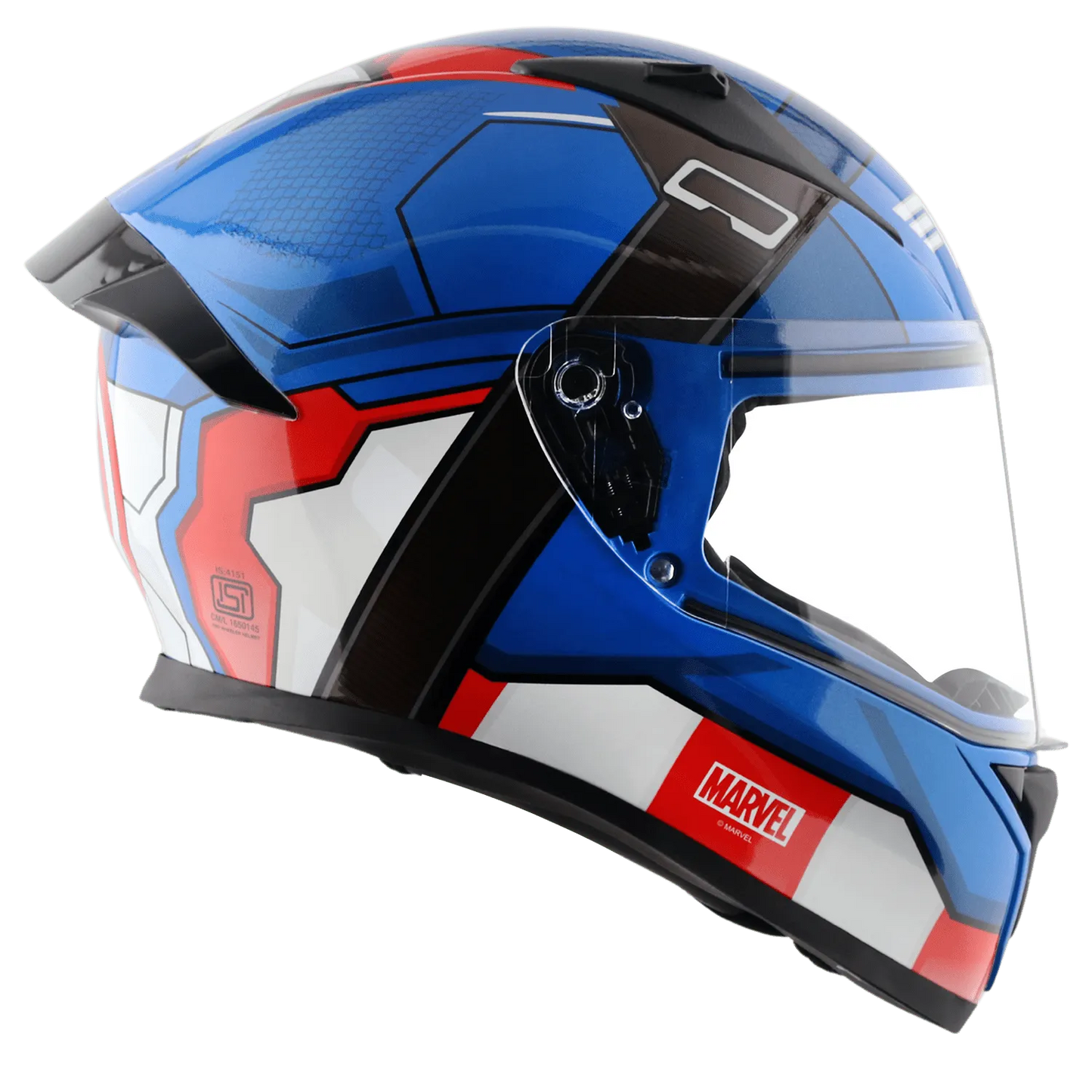VEGA Bolt Dx Marvel Capitan America Blue Red White Full Face Helmet