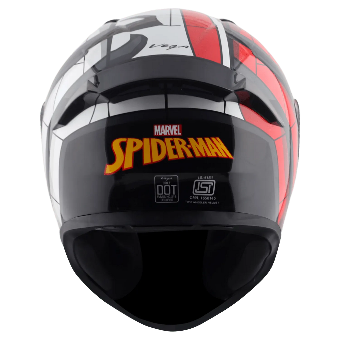 VEGA Bolt Dx Marvel Spider Man Black Red Full Face Helmet