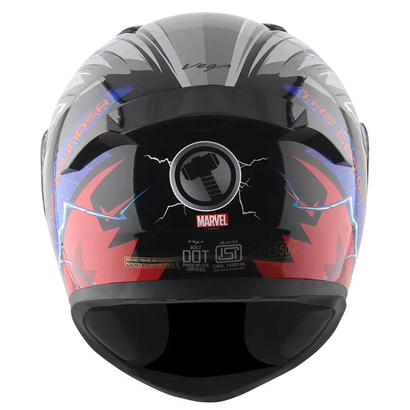 VEGA Bolt Dx Marvel Thor Black Red Full Face Helmet