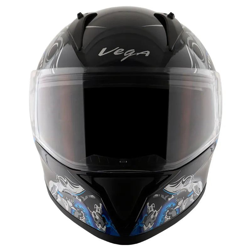 VEGA Bolt Octopus Black Blue Full Face Helmet