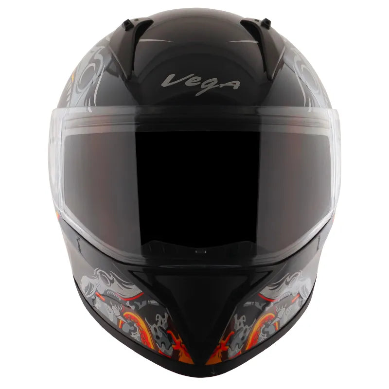 VEGA Bolt Octopus Black Orange Full Face Helmet