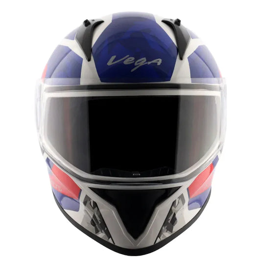 VEGA Bolt Rapid White Blue Full Face Helmet