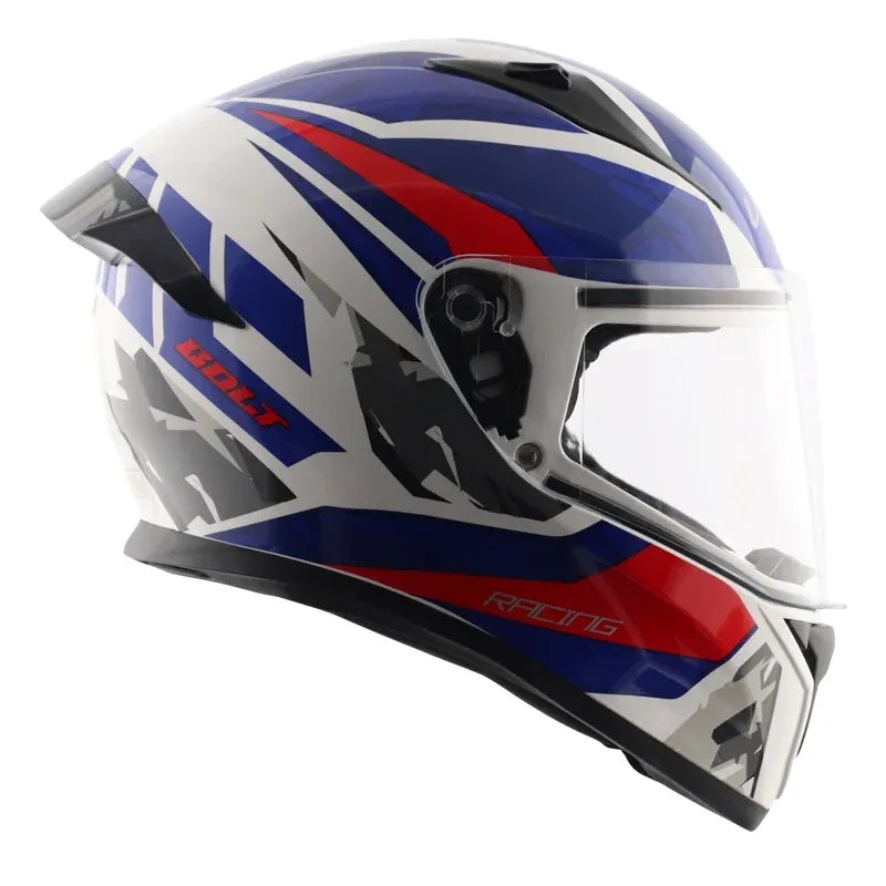 VEGA Bolt Rapid White Blue Full Face Helmet