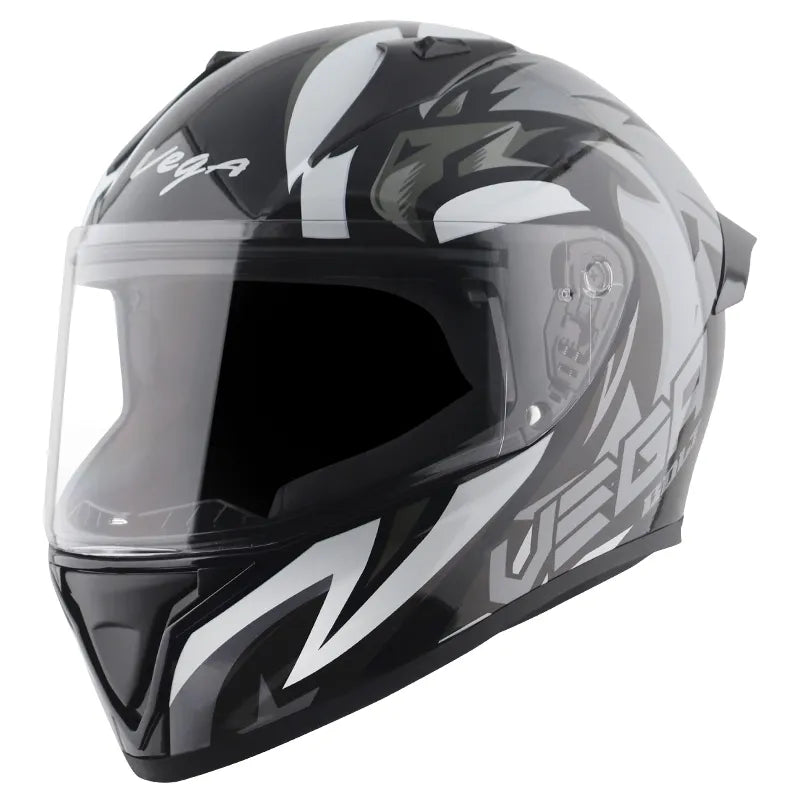 VEGA Bolt Superhero Black Grey Full Face Helmet