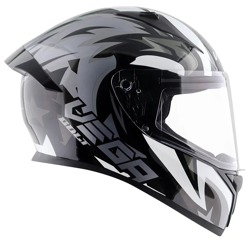 VEGA Bolt Superhero Black Grey Full Face Helmet