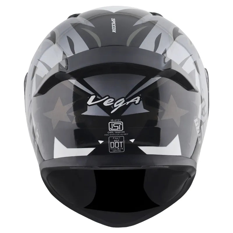 VEGA Bolt Superhero Black Grey Full Face Helmet
