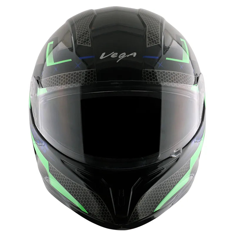VEGA Breeze Dx Ricco Black Neon Green Full Face Helmet