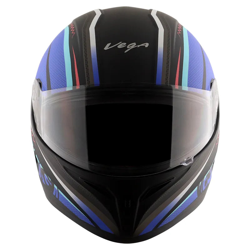 VEGA Breeze Dx Scooby Dull Black Blue Full Face Helmet