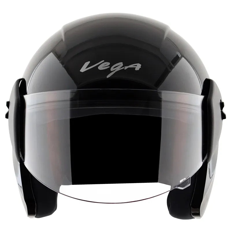 VEGA Buds Dx Without Peak Black Half Face Helmet