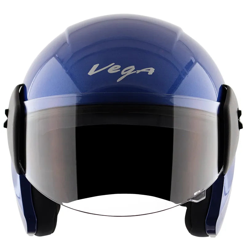 VEGA Buds Dx Without Peak M Blue Half Face Helmet