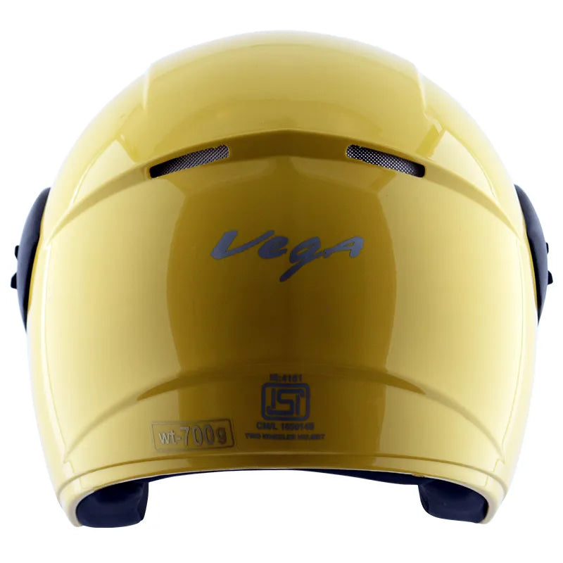 VEGA Buds Dx Without Peak Yellow Half Face Helmet