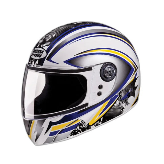 STUDDS Chrome D1 White N1 Full Face Helmet