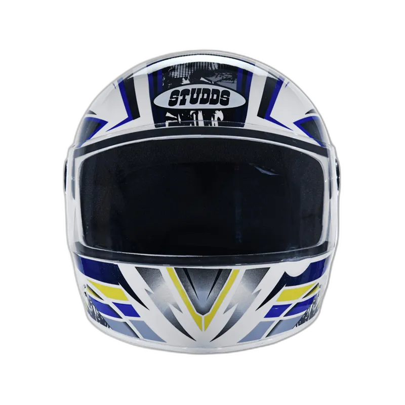 STUDDS Chrome D1 White N1 Full Face Helmet
