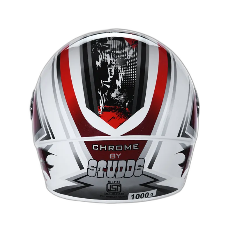STUDDS Chrome D1 White N2 Full Face Helmet