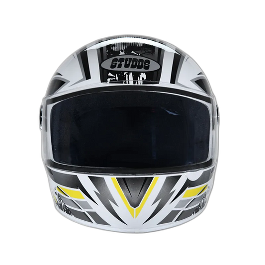 STUDDS Chrome D1 White N4 Full Face Helmet