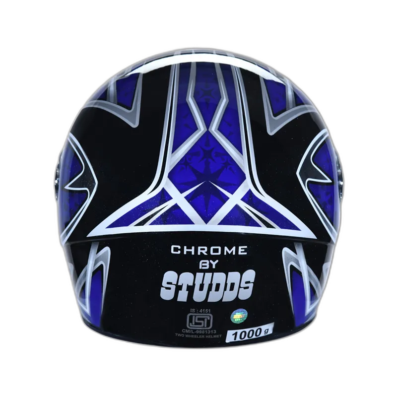 STUDDS Chrome D2 Black N1 Full Face Helmet
