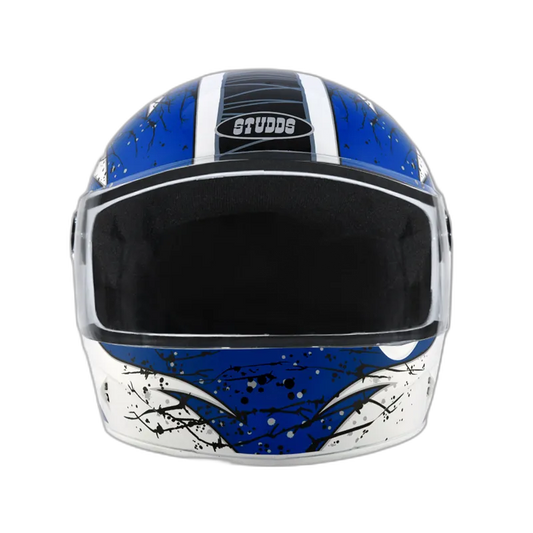 STUDDS Chrome D3 White N1 Full Face Helmet