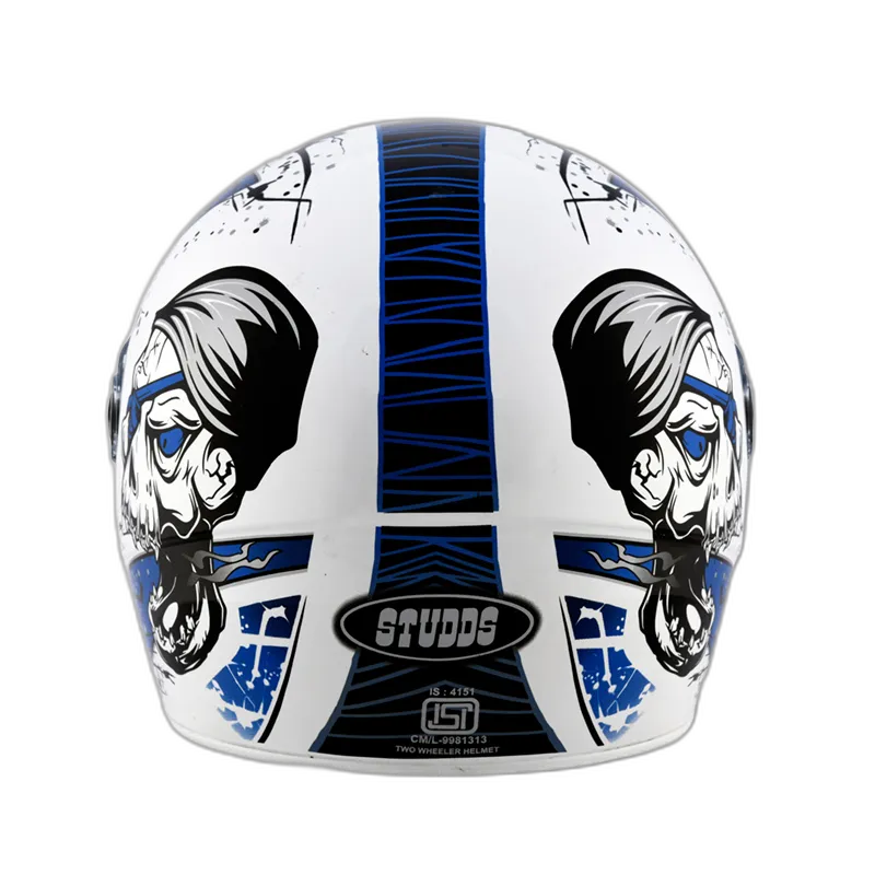 STUDDS Chrome D3 White N1 Full Face Helmet